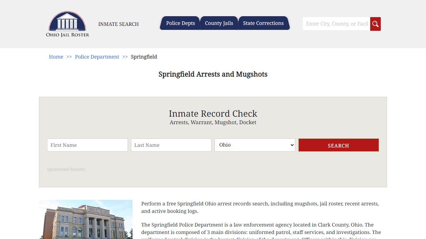 Springfield Arrests and Mugshots - Jail Roster Search